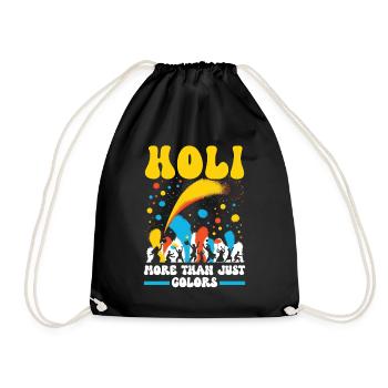 Happy Holi Greetings Hinduism Indian Festival - Drawstring Bag - black - Front