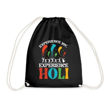 Happy Holi Greetings Hinduism Indian Festival - Drawstring Bag - black - Front