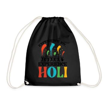 Happy Holi Greetings Hinduism Indian Festival - Drawstring Bag - black - Front