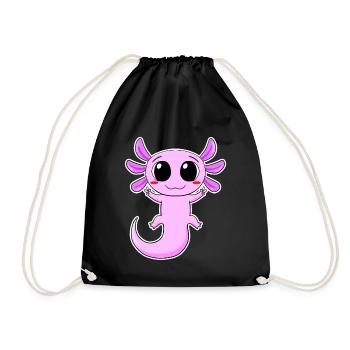 Axolotl Motif Kids - Drawstring Bag - black - Front