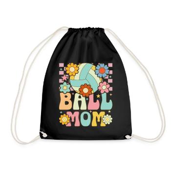 Groovy Volleyball Mom Volleyball Player - Drawstring Bag - black - Front