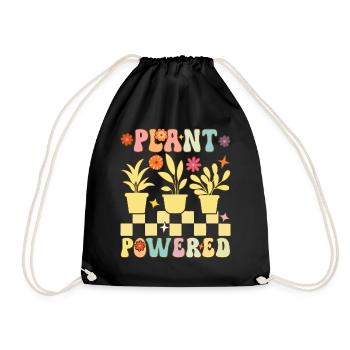 Groovy Plant-Based Diet Vegan Veganism - Drawstring Bag - black - Front