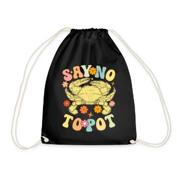 Groovy Crab Lovers Seafood Lovers - Drawstring Bag - black - Front