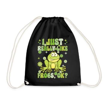 Groovy Frog Lovers - Drawstring Bag - black - Front