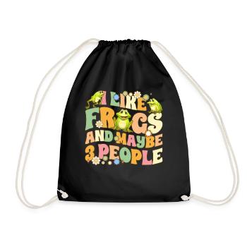 Groovy Frog Lovers - Drawstring Bag - black - Front