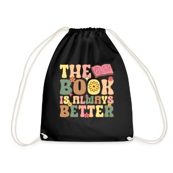 Groovy Book Reader - Drawstring Bag - black - Front