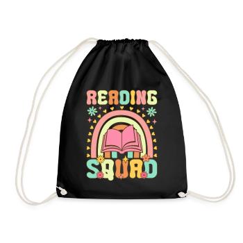 Groovy Book Reader - Drawstring Bag - black - Front