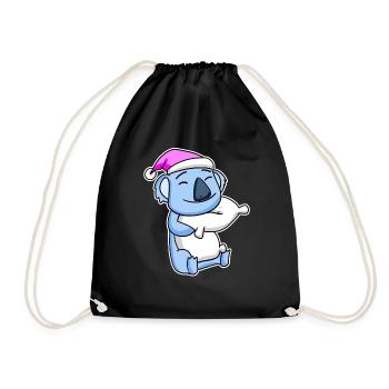 Koala Bear Tired Sleeping Sleeping Girl - Drawstring Bag - black - Front