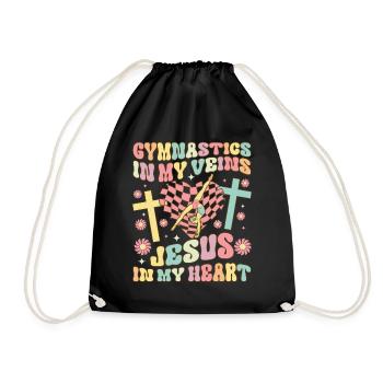 Groovy Cartwheel - Drawstring Bag - black - Front