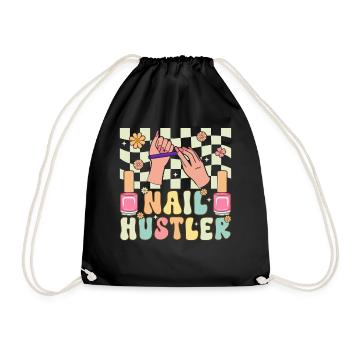 Groovy Nail Tech Nail Artist - Drawstring Bag - black - Front