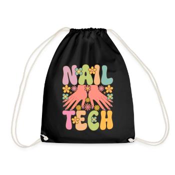 Groovy Nail Technician Nail Artist Wimpern - Turnbeutel - Schwarz - Vorne