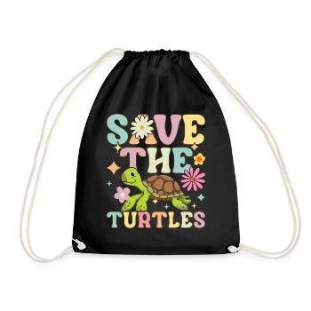 Tortue de mer groovy - Sac de sport léger - noir - Devant
