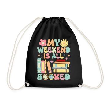 Groovy Book Reader Book Reading - Drawstring Bag - black - Front