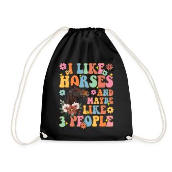 Groovy Horseback Riding Reiter - Turnbeutel - Schwarz - Vorne