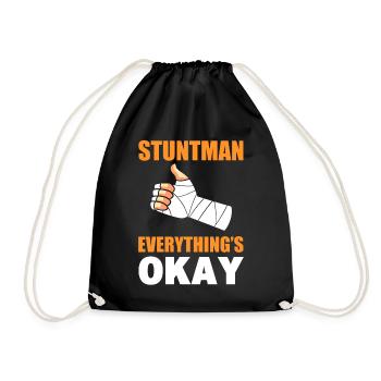 Lustiger Stuntman - Turnbeutel - Schwarz - Vorne