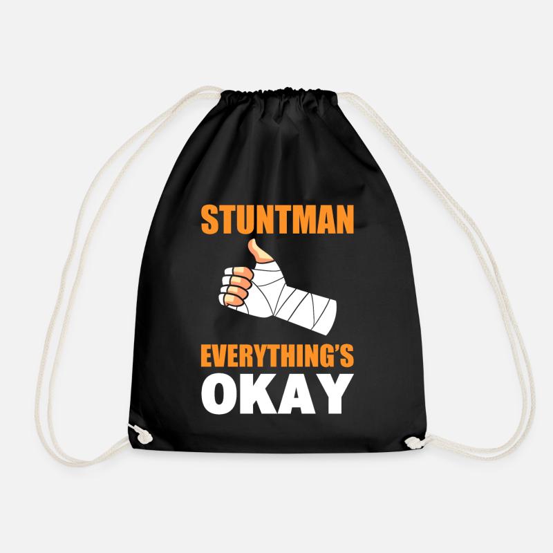Lustiger Stuntman - Turnbeutel - Schwarz
