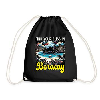 Boracay Philippines Summer Vacation Boaracay Beach - Drawstring Bag - black - Front