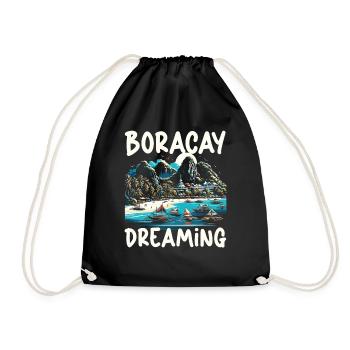 Boracay Philippines Summer Vacation Boaracay Beach - Drawstring Bag - black - Front