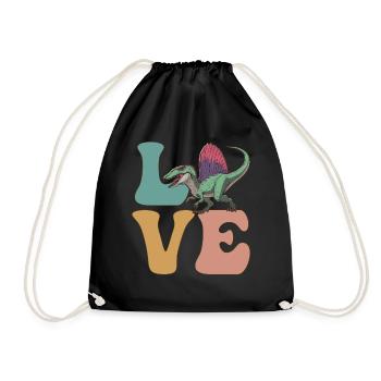 LOVE Spinosaurus Dinosaurs - Drawstring Bag - black - Front