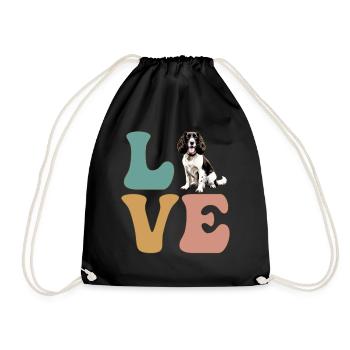 LOVE Springer Spaniel Chien - Sac de sport léger - noir - Devant