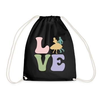 LOVE Square Dancing - Drawstring Bag - black - Front