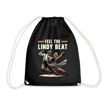 Lindy Hop Dancer Swinging Dancing Swing Dance - Drawstring Bag - black - Front