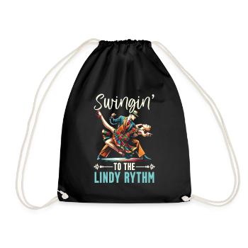Lindy Hop Dancer Swinging Dancing Swing Dance - Drawstring Bag - black - Front