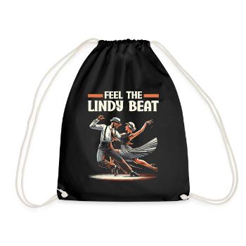 Lindy Hop Dancer Swinging Dancing Swing Dance - Drawstring Bag - black - Front