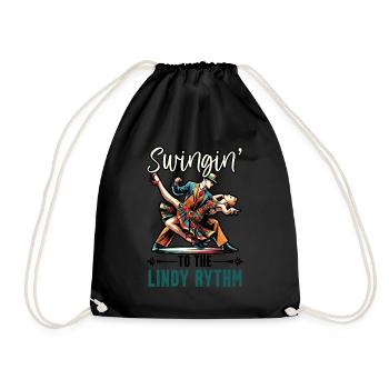 Lindy Hop Dancer Swinging Dancing Swing Dance - Drawstring Bag - black - Front