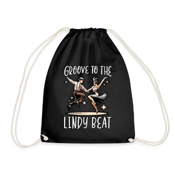 Lindy Hop Dancer Swinging Dancing Swing Dance - Drawstring Bag - black - Front
