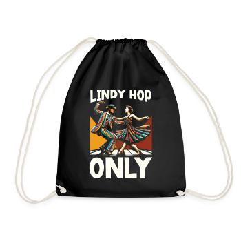 Lindy Hop Dancer Swinging Dancing Swing Dance - Drawstring Bag - black - Front
