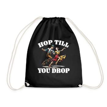 Lindy Hop Dancer Swinging Dancing Swing Dance - Drawstring Bag - black - Front