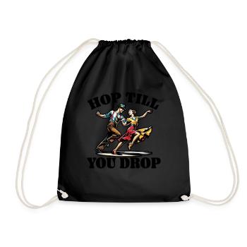 Lindy Hop Dancer Swinging Dancing Swing Dance - Drawstring Bag - black - Front