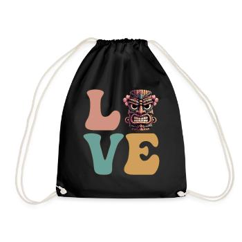 LOVE Tiki Luau Hawaii Tiki Masque - Sac de sport léger - noir - Devant