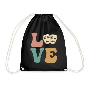 LOVE, Theatre, Drama, Comedy, Masquerade Theatre - Drawstring Bag - black - Front