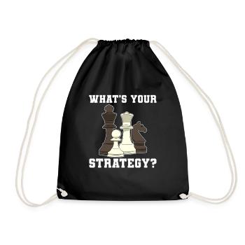 What's Your Strategy Schachspieler - Turnbeutel - Schwarz - Vorne