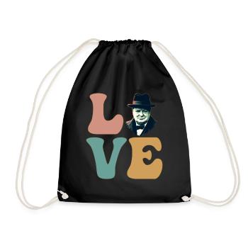 LOVE Winston Churchill British - Drawstring Bag - black - Front