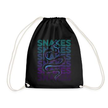 Snakes Snake Lover Retro - Drawstring Bag - black - Front
