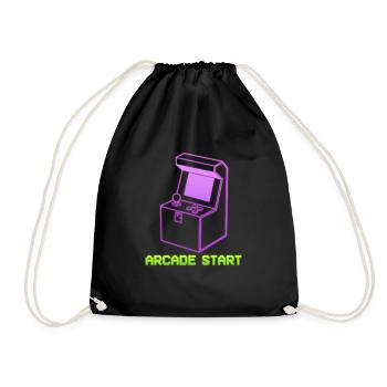 Arcade Start Computerfreak - Turnbeutel - Schwarz - Vorne