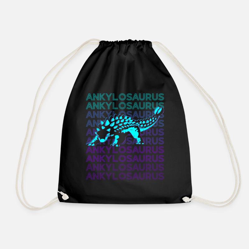 Ankylosaurus Dinosaurier Retro - Turnbeutel - Schwarz