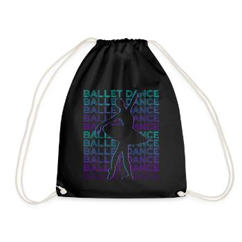 Ballet, Dance, Ballerina, Dancer, Dance, Retro - Drawstring Bag - black - Front