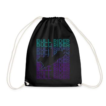 Bull Rider Bull Riding Cowboy Retro - Drawstring Bag - black - Front