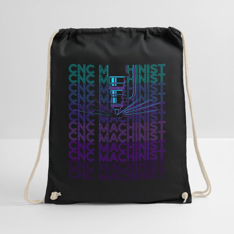 CNC Processor Machine Operator Retro Drawstring Bag