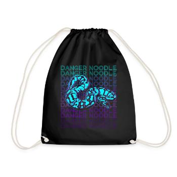 Danger Nouilles Serpent Meme Rétro - Sac de sport léger - noir - Devant