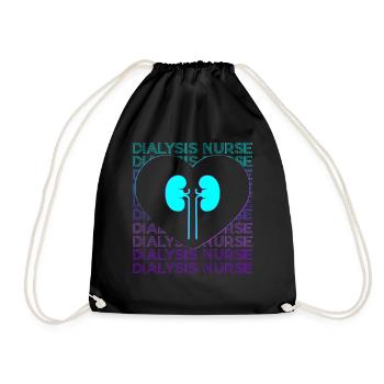 Dialysis Nurse Dialysis Assistant Retro - Drawstring Bag - black - Front