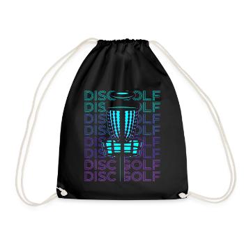 Disc Golf Disc Golfing Disc Golfer Retro - Drawstring Bag - black - Front