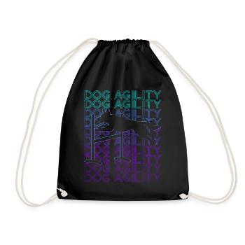 Dog Agility Dog Trainer Retro - Drawstring Bag - black - Front