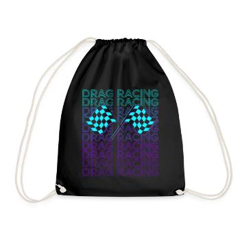 Drag Racing Drag Race Racer Retro - Drawstring Bag - black - Front
