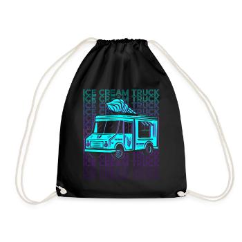 Eiscreme-Truck-Fahrer Retro - Turnbeutel - Schwarz - Vorne