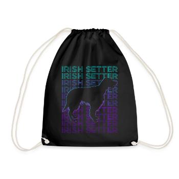 Irish Setter Hund Retro - Turnbeutel - Schwarz - Vorne